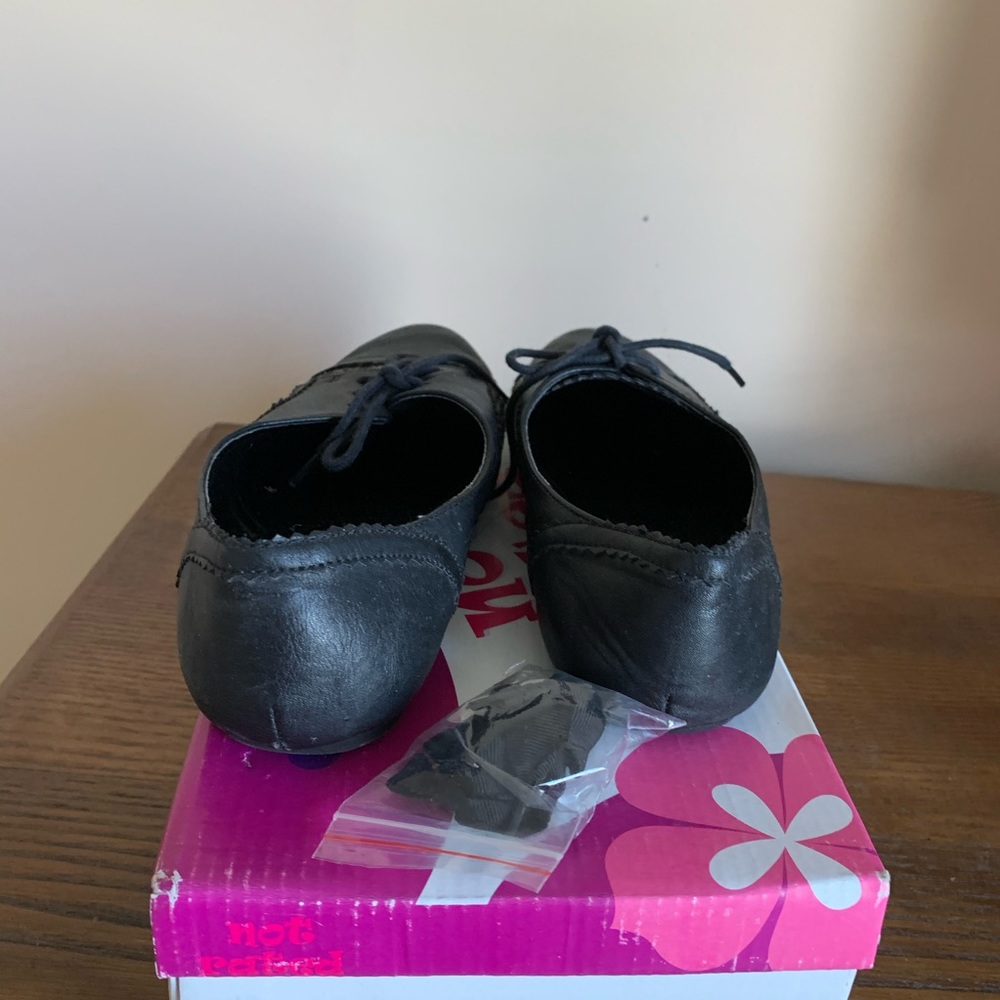 Black Glitter Oxford Flats - Picture 3 of 6